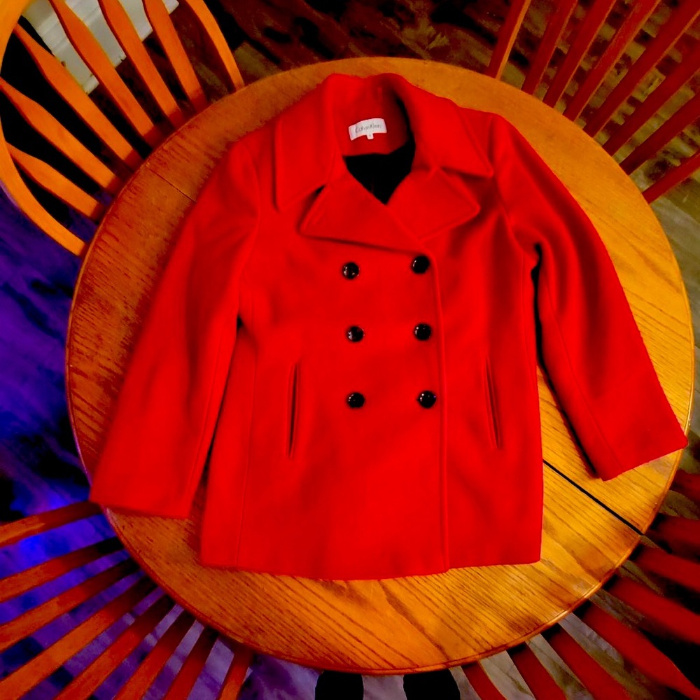 Calvin Klein size 14 spring coat womens pea coat EUC